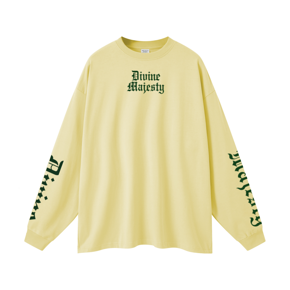 305GSM Unisex Premium Heavyweight Double-Yarn Plain Fabric Earth-Tone Basic Layering Long sleeve Yellow