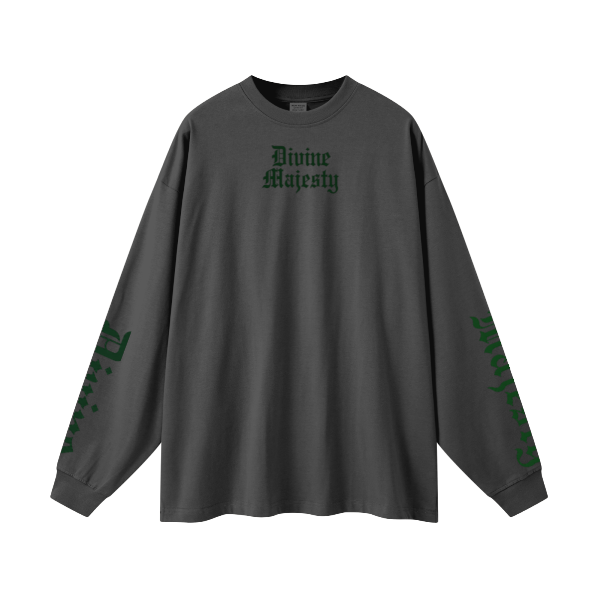 305GSM Unisex Premium Heavyweight Double-Yarn Plain Fabric Earth-Tone Basic Layering Long sleeve Carbon Grey