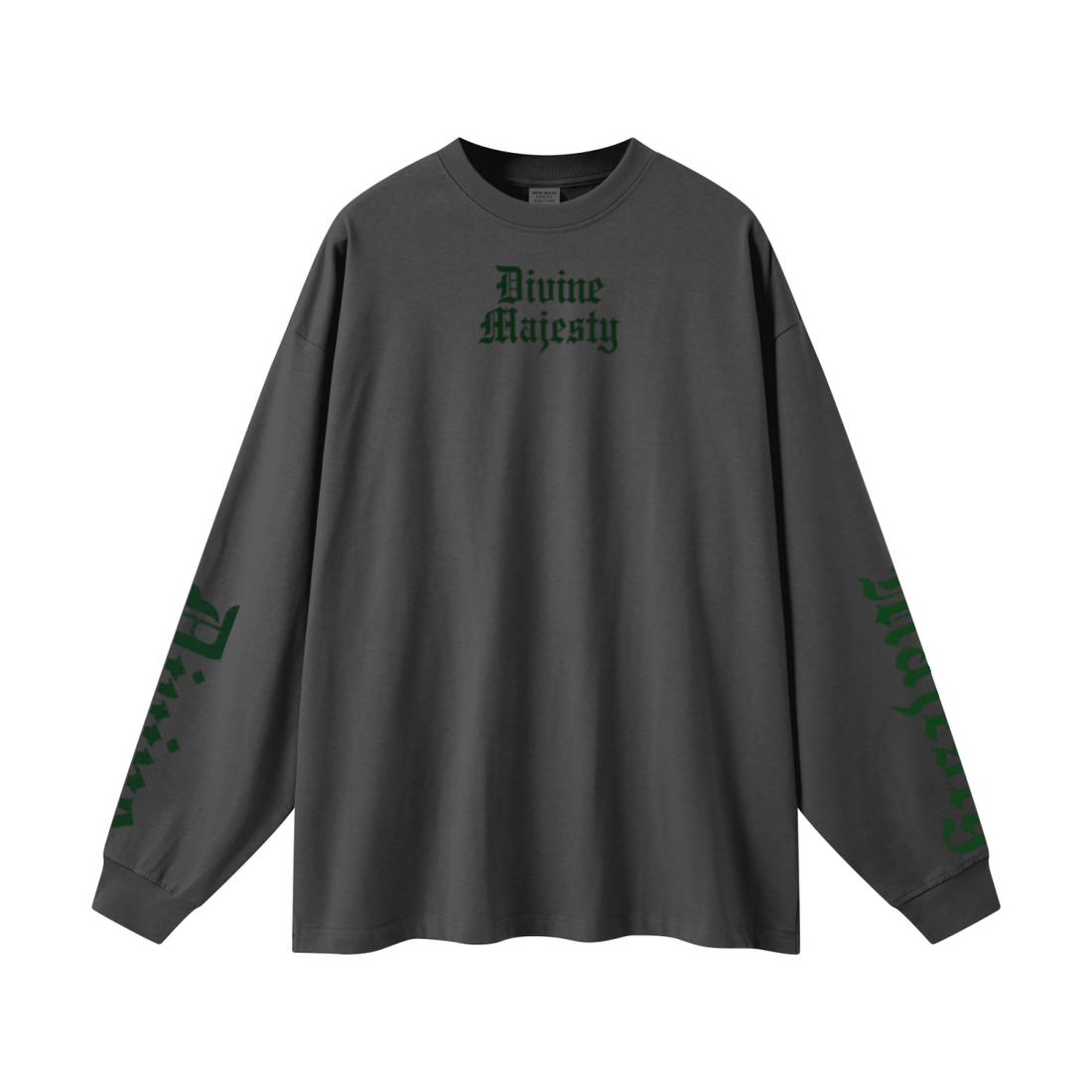 305GSM Unisex Premium Heavyweight Double-Yarn Plain Fabric Earth-Tone Basic Layering Long sleeve Carbon Grey