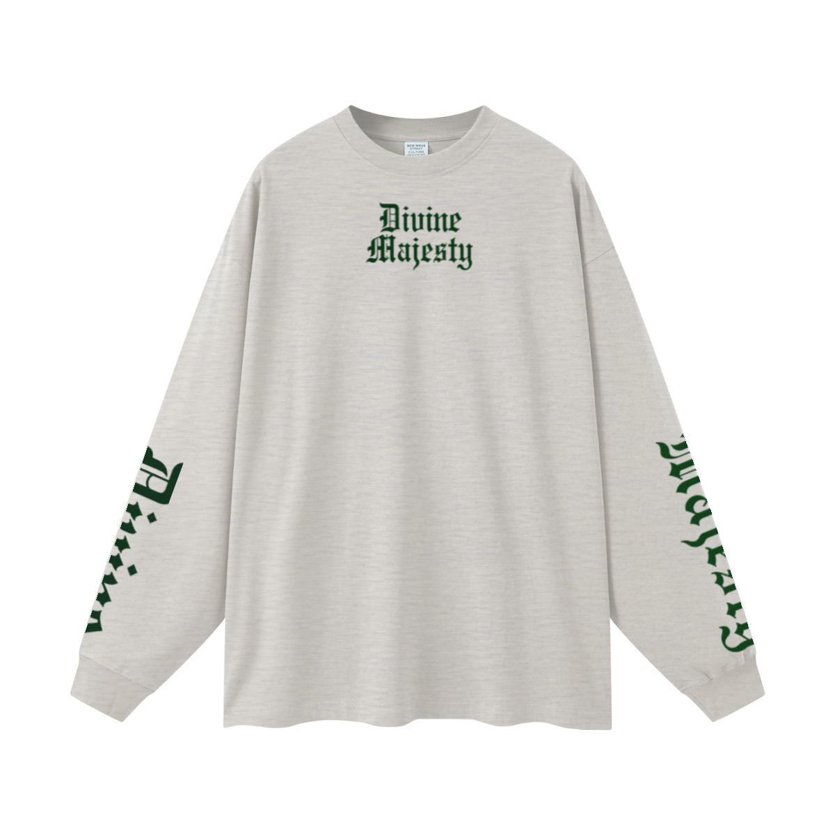 305GSM Unisex Premium Heavyweight Double-Yarn Plain Fabric Earth-Tone Basic Layering Long sleeve Oatmeal Grey