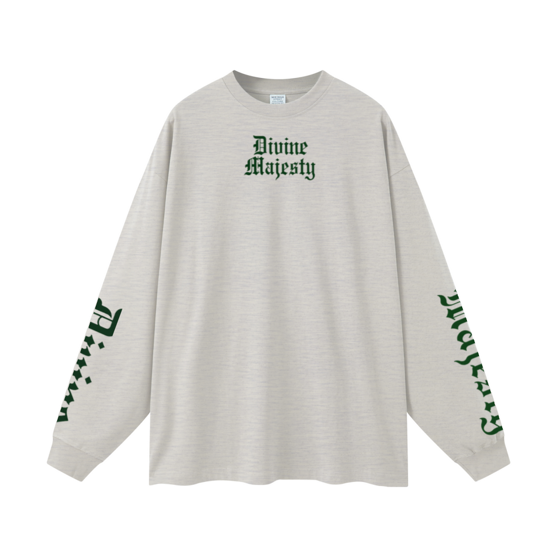 305GSM Unisex Premium Heavyweight Double-Yarn Plain Fabric Earth-Tone Basic Layering Long sleeve Oatmeal Grey