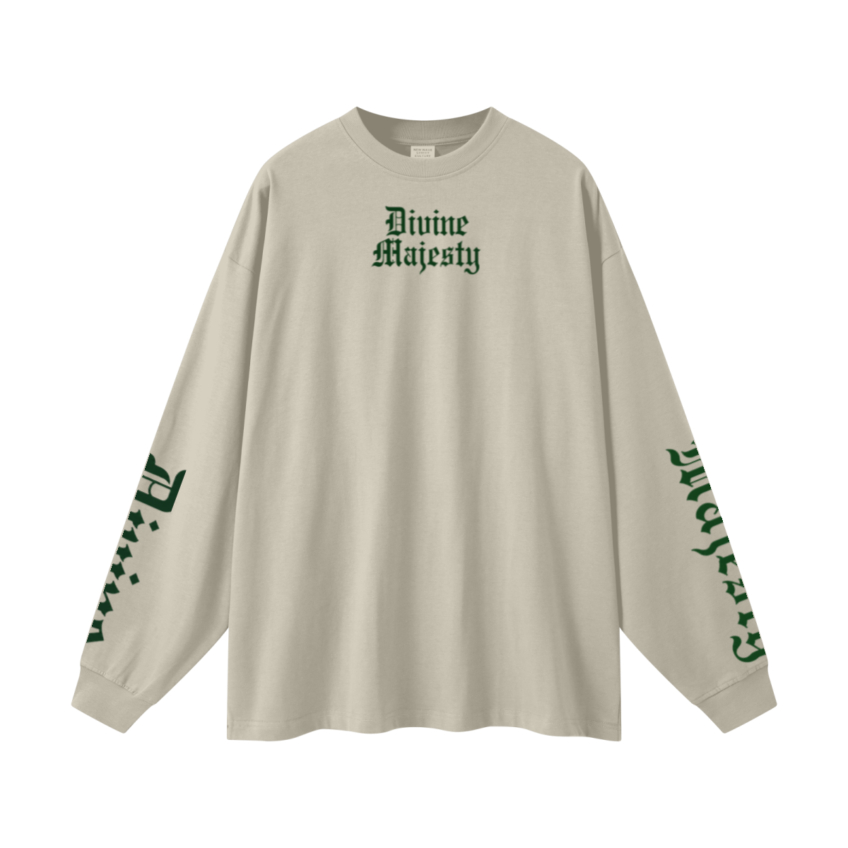 305GSM Unisex Premium Heavyweight Double-Yarn Plain Fabric Earth-Tone Basic Layering Long sleeve Sand