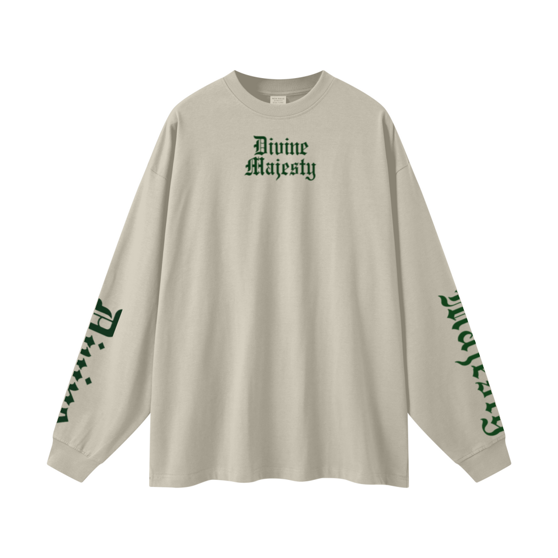 305GSM Unisex Premium Heavyweight Double-Yarn Plain Fabric Earth-Tone Basic Layering Long sleeve Sand