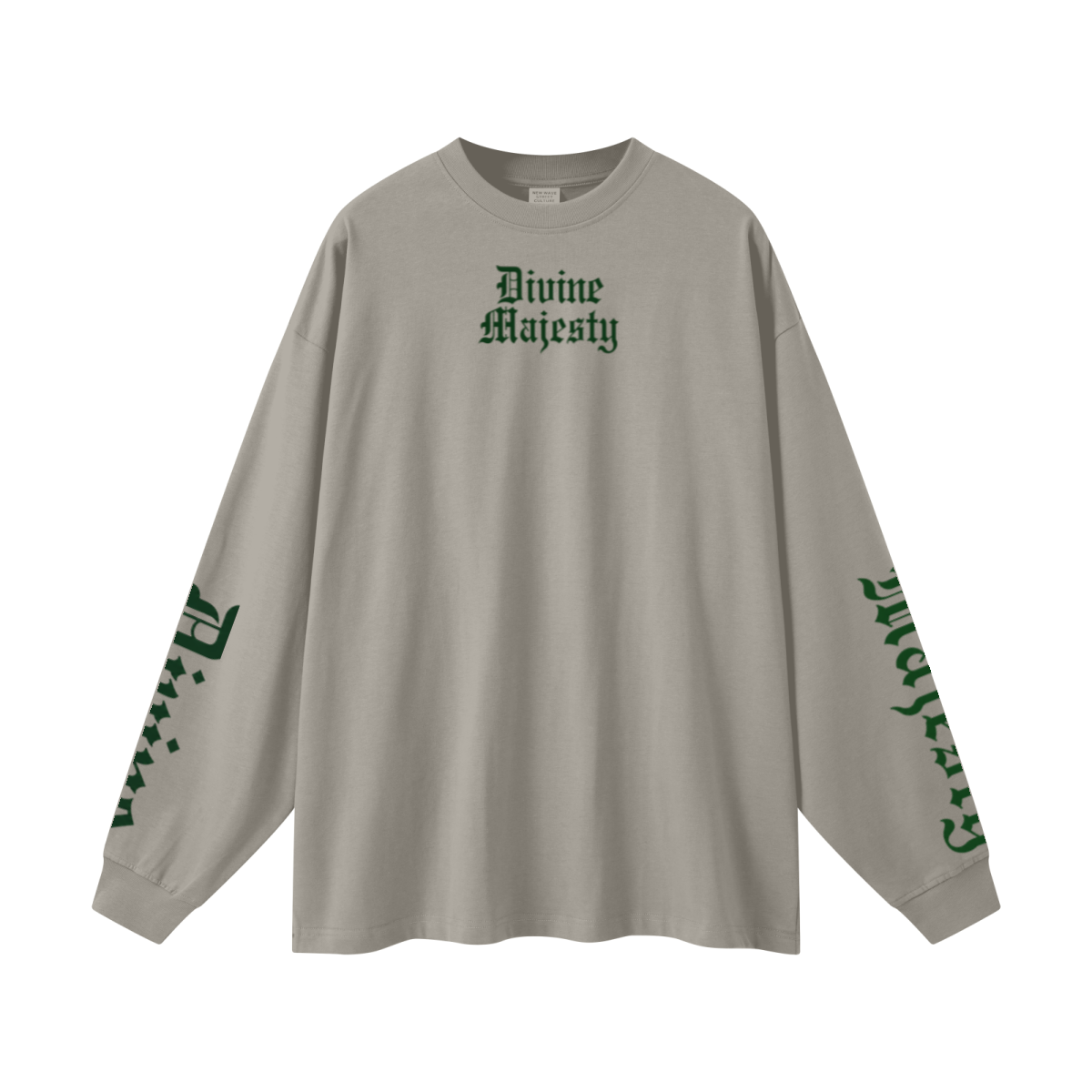 305GSM Unisex Premium Heavyweight Double-Yarn Plain Fabric Earth-Tone Basic Layering Long sleeve Grey Camel