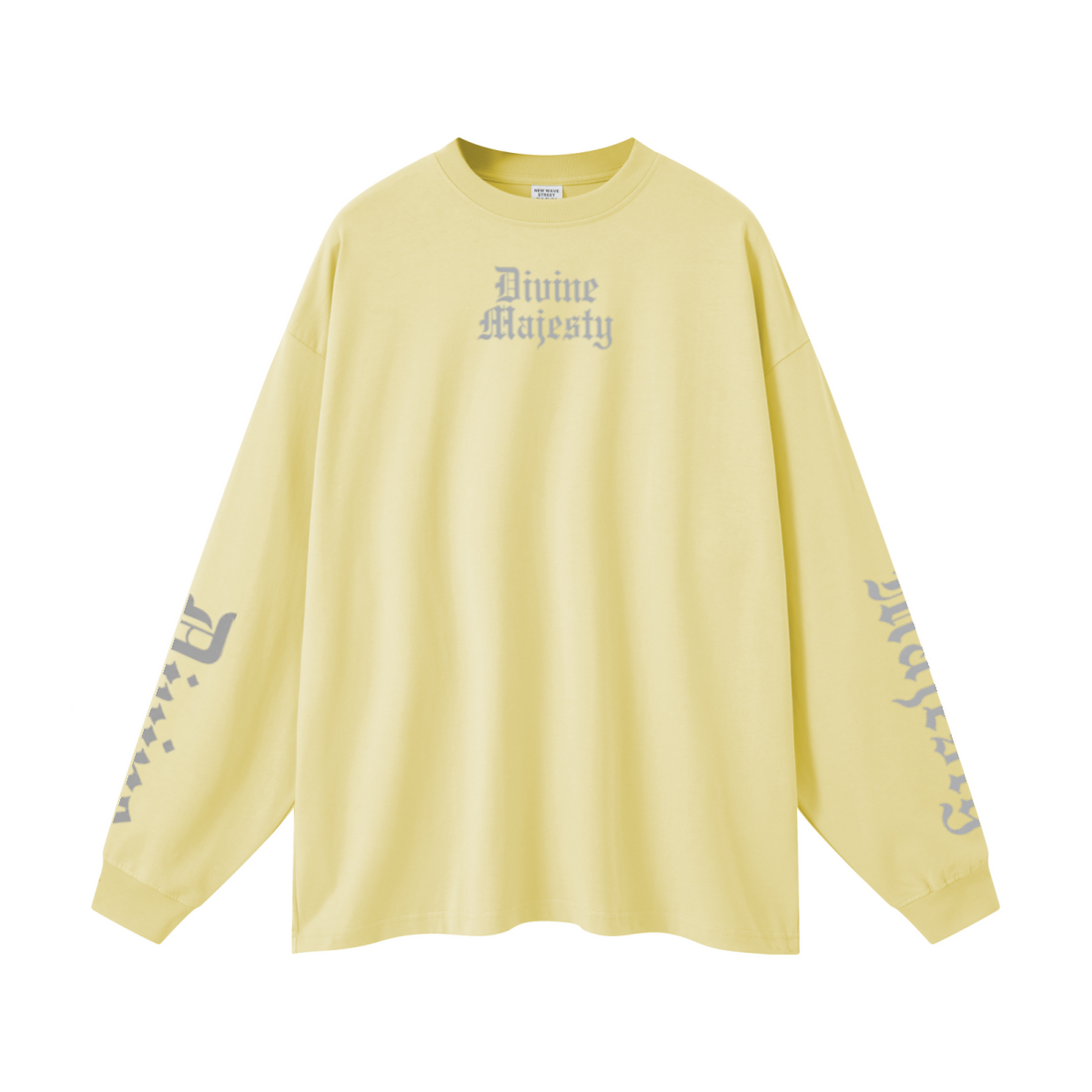 305GSM Unisex Premium Heavyweight Double-Yarn Plain Fabric Earth-Tone Basic Layering Long sleeve Yellow
