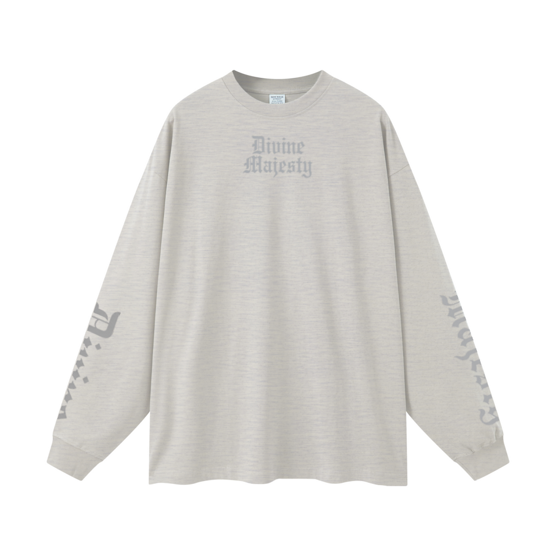 305GSM Unisex Premium Heavyweight Double-Yarn Plain Fabric Earth-Tone Basic Layering Long sleeve Oatmeal Grey