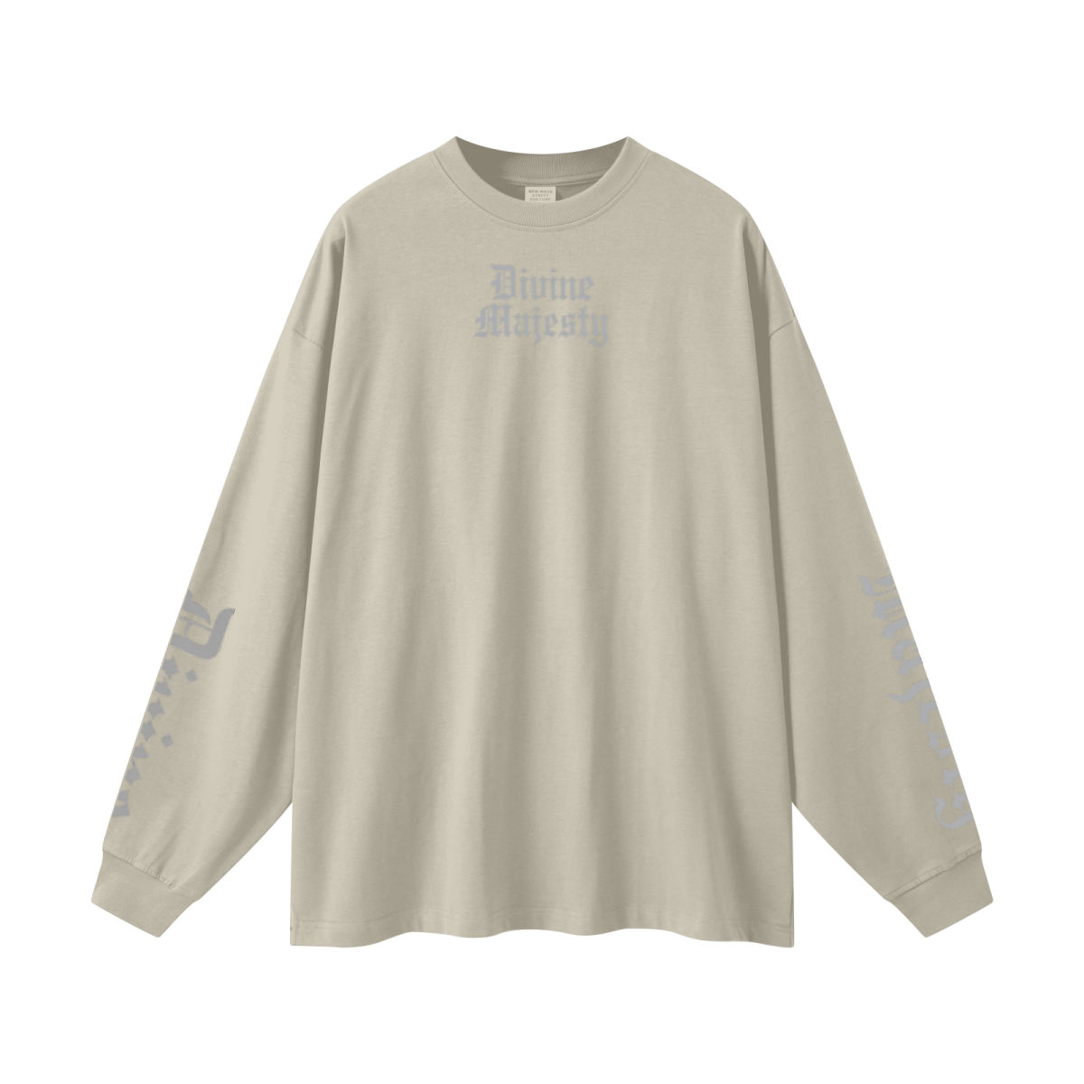 305GSM Unisex Premium Heavyweight Double-Yarn Plain Fabric Earth-Tone Basic Layering Long sleeve Sand