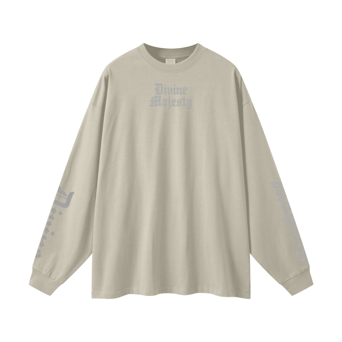 305GSM Unisex Premium Heavyweight Double-Yarn Plain Fabric Earth-Tone Basic Layering Long sleeve Sand
