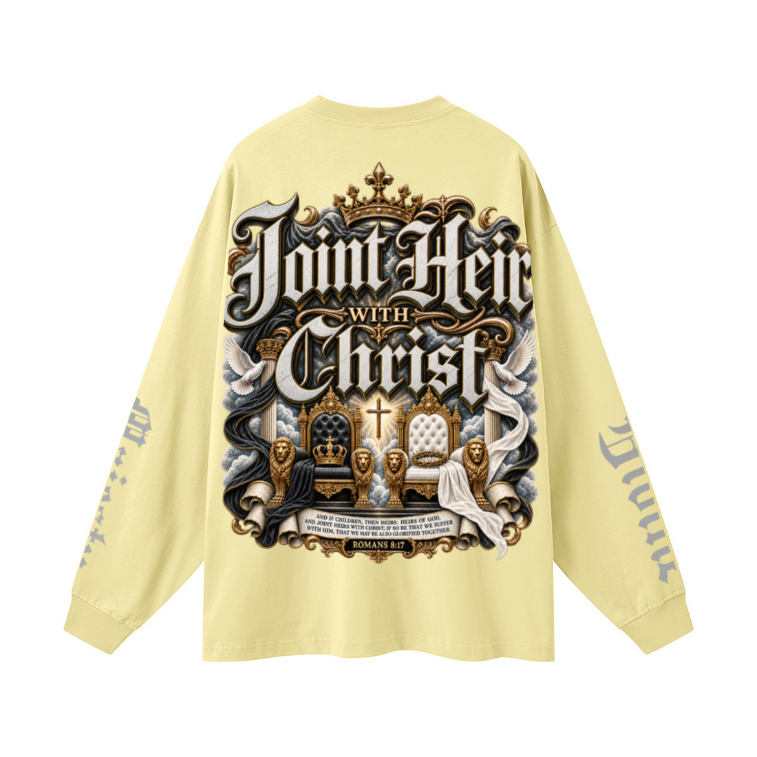 305GSM Unisex Premium Heavyweight Double-Yarn Plain Fabric Earth-Tone Basic Layering Long sleeve Yellow