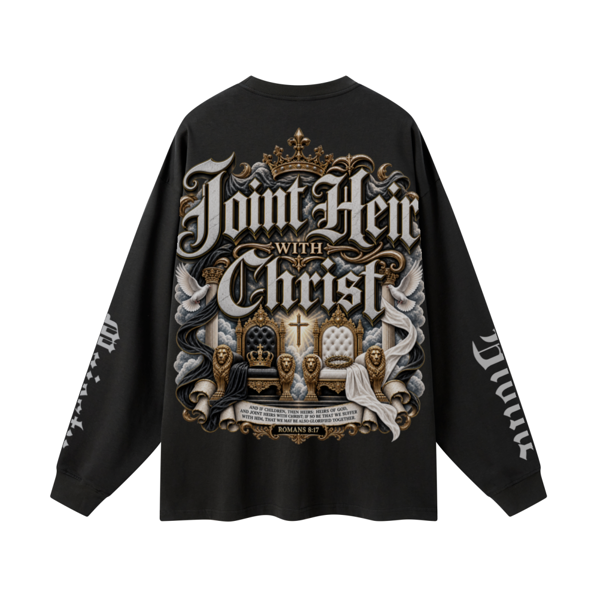 305GSM Unisex Premium Heavyweight Double-Yarn Plain Fabric Earth-Tone Basic Layering Long sleeve Black