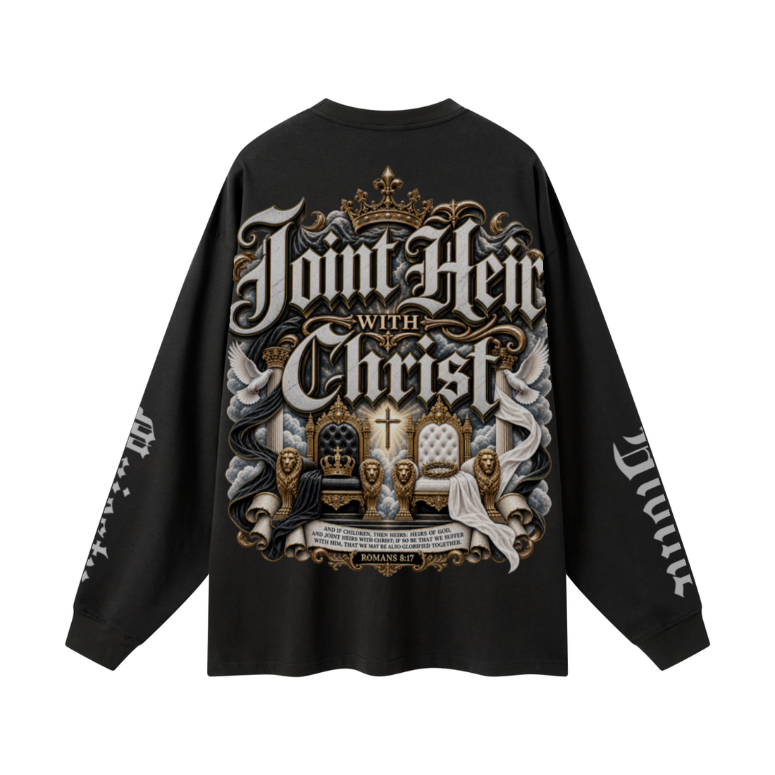 305GSM Unisex Premium Heavyweight Double-Yarn Plain Fabric Earth-Tone Basic Layering Long sleeve Black