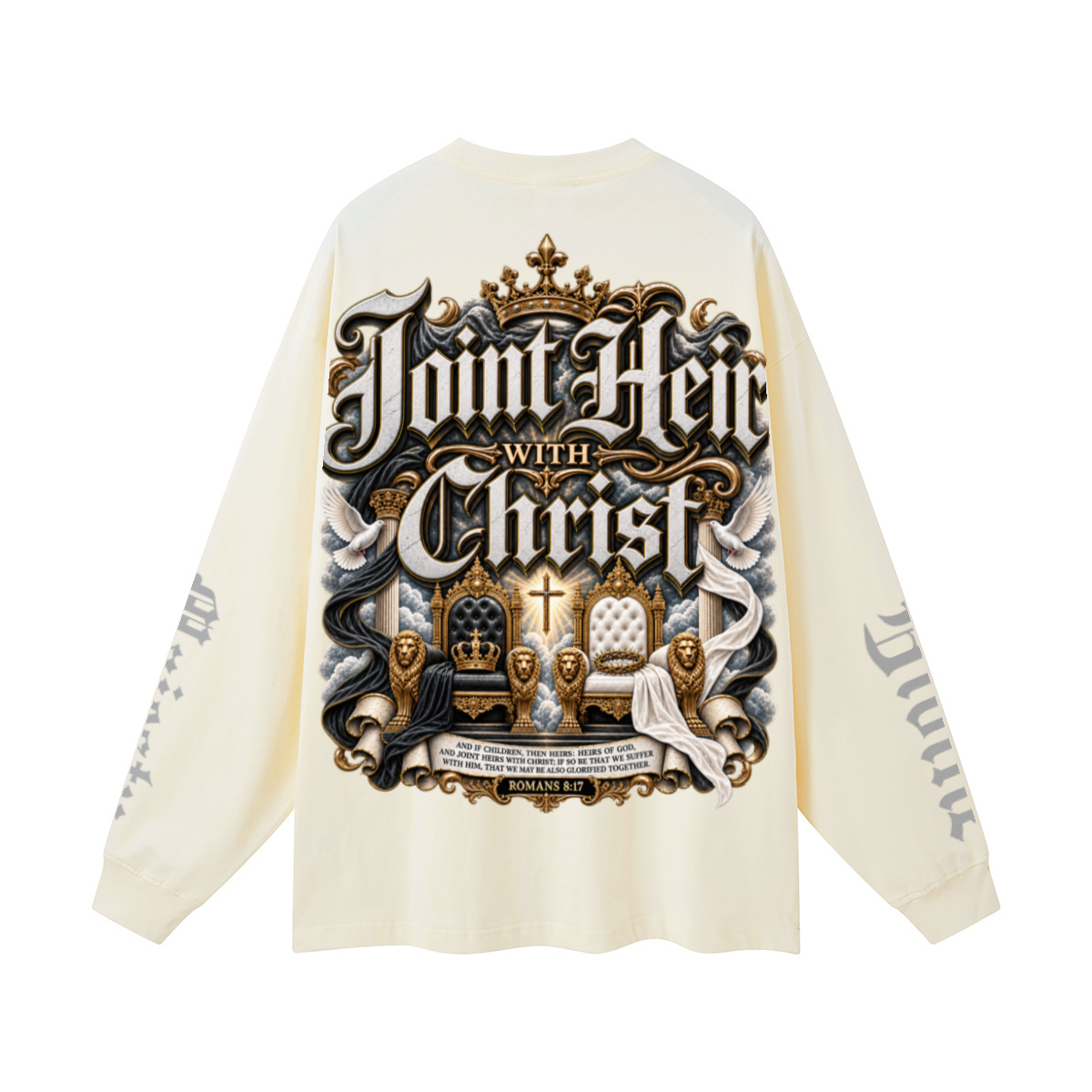 305GSM Unisex Premium Heavyweight Double-Yarn Plain Fabric Earth-Tone Basic Layering Long sleeve Milk Tea White