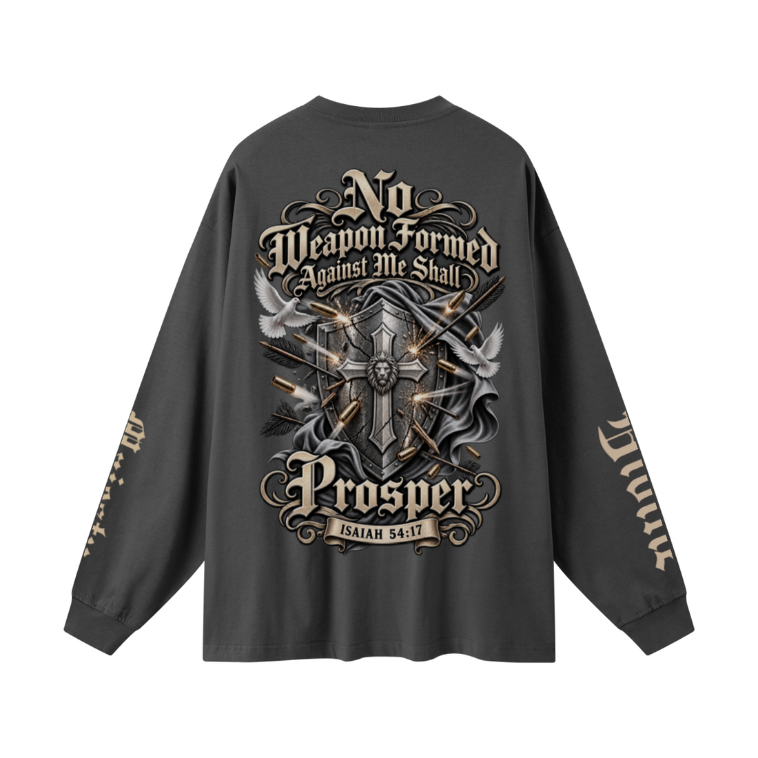 305GSM Unisex Premium Heavyweight Double-Yarn Plain Fabric Earth-Tone Basic Layering Long sleeve Carbon Grey