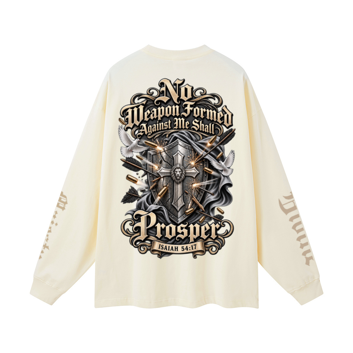 305GSM Unisex Premium Heavyweight Double-Yarn Plain Fabric Earth-Tone Basic Layering Long sleeve Milk Tea White