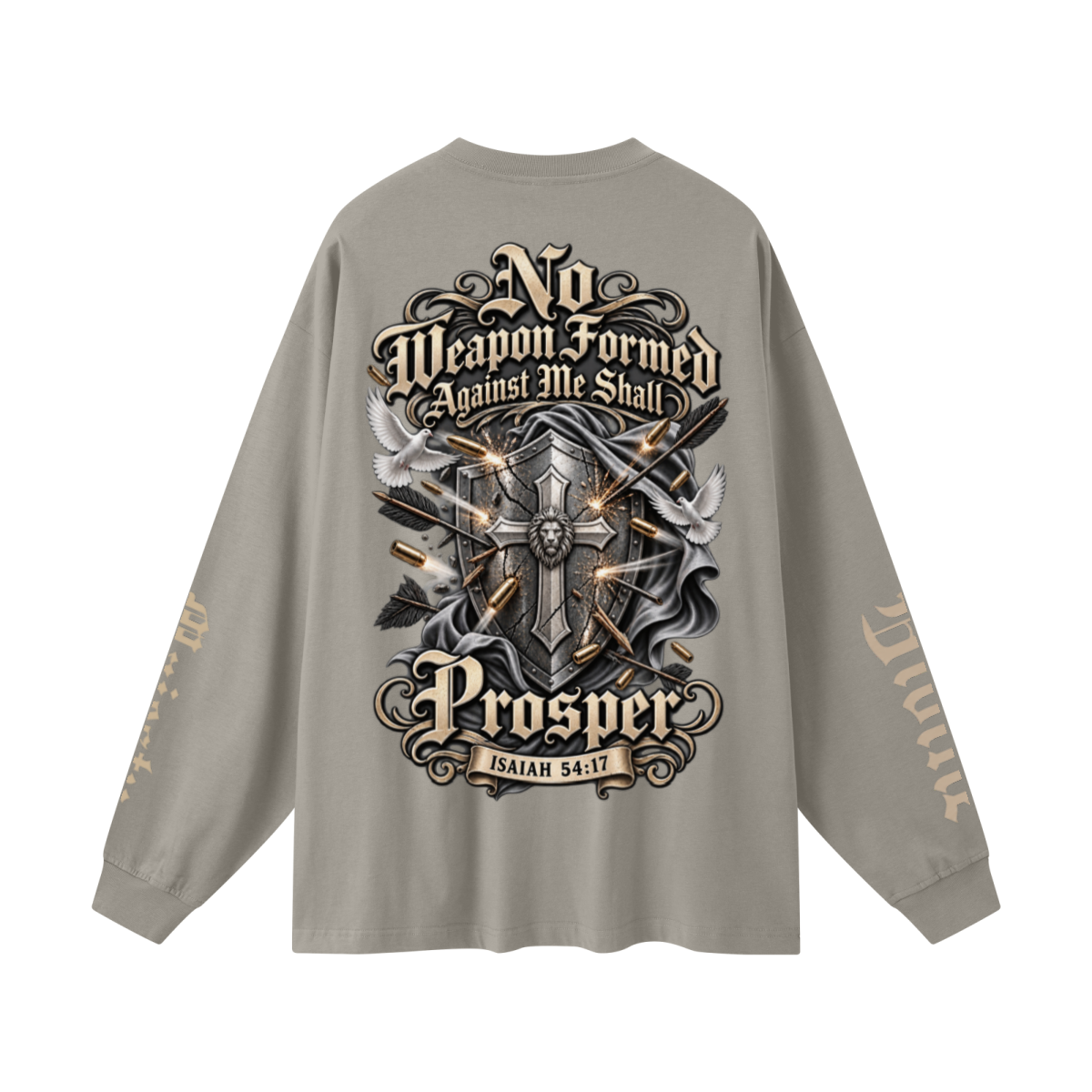 305GSM Unisex Premium Heavyweight Double-Yarn Plain Fabric Earth-Tone Basic Layering Long sleeve Grey Camel