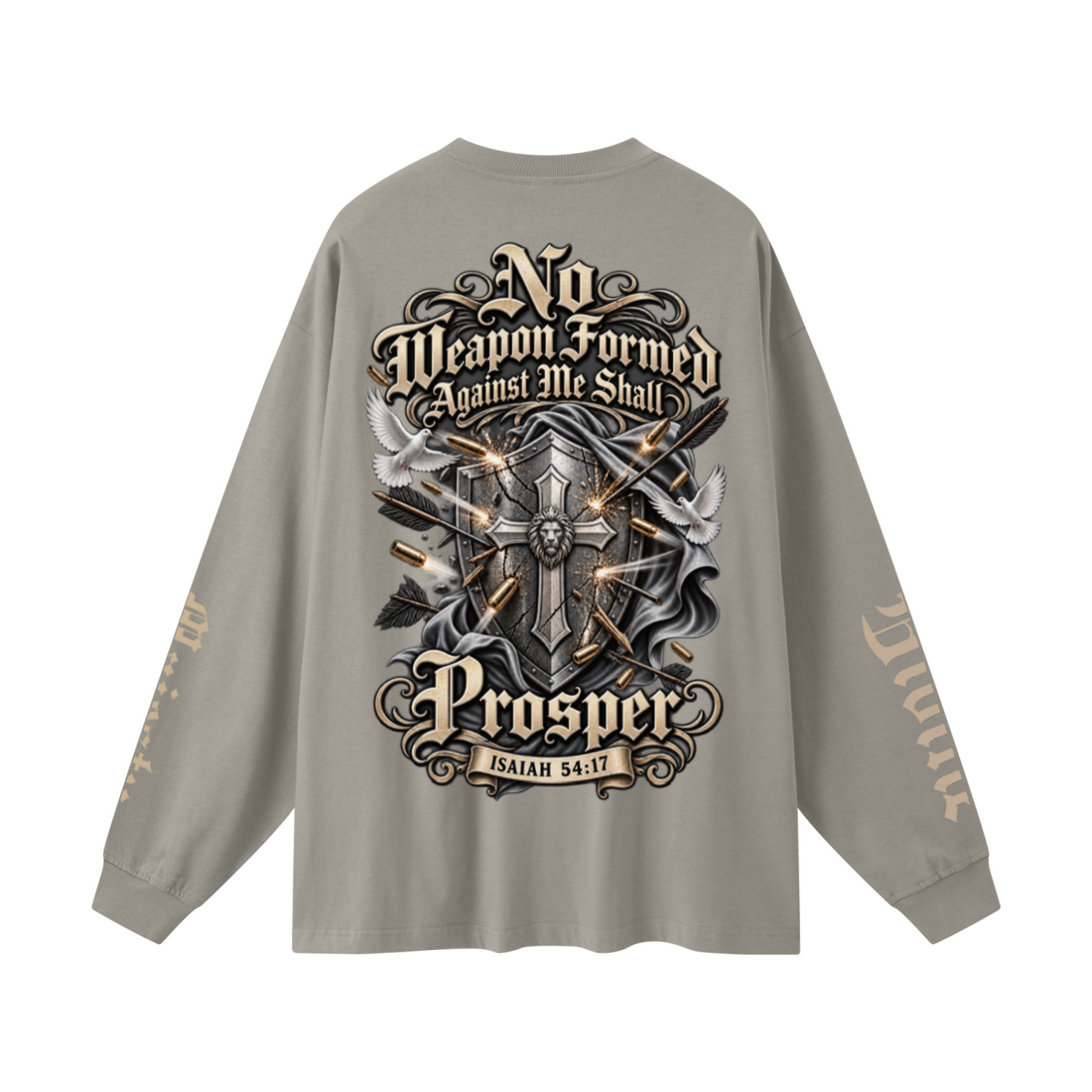 305GSM Unisex Premium Heavyweight Double-Yarn Plain Fabric Earth-Tone Basic Layering Long sleeve Grey Camel