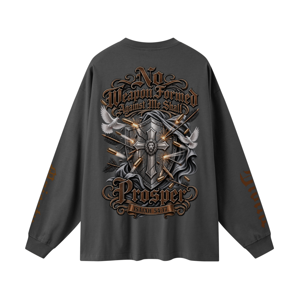 305GSM Unisex Premium Heavyweight Double-Yarn Plain Fabric Earth-Tone Basic Layering Long sleeve Carbon Grey