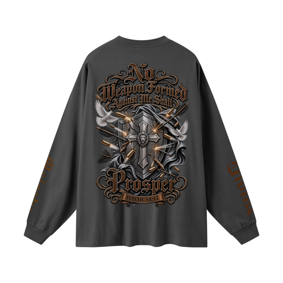 305GSM Unisex Premium Heavyweight Double-Yarn Plain Fabric Earth-Tone Basic Layering Long sleeve Carbon Grey