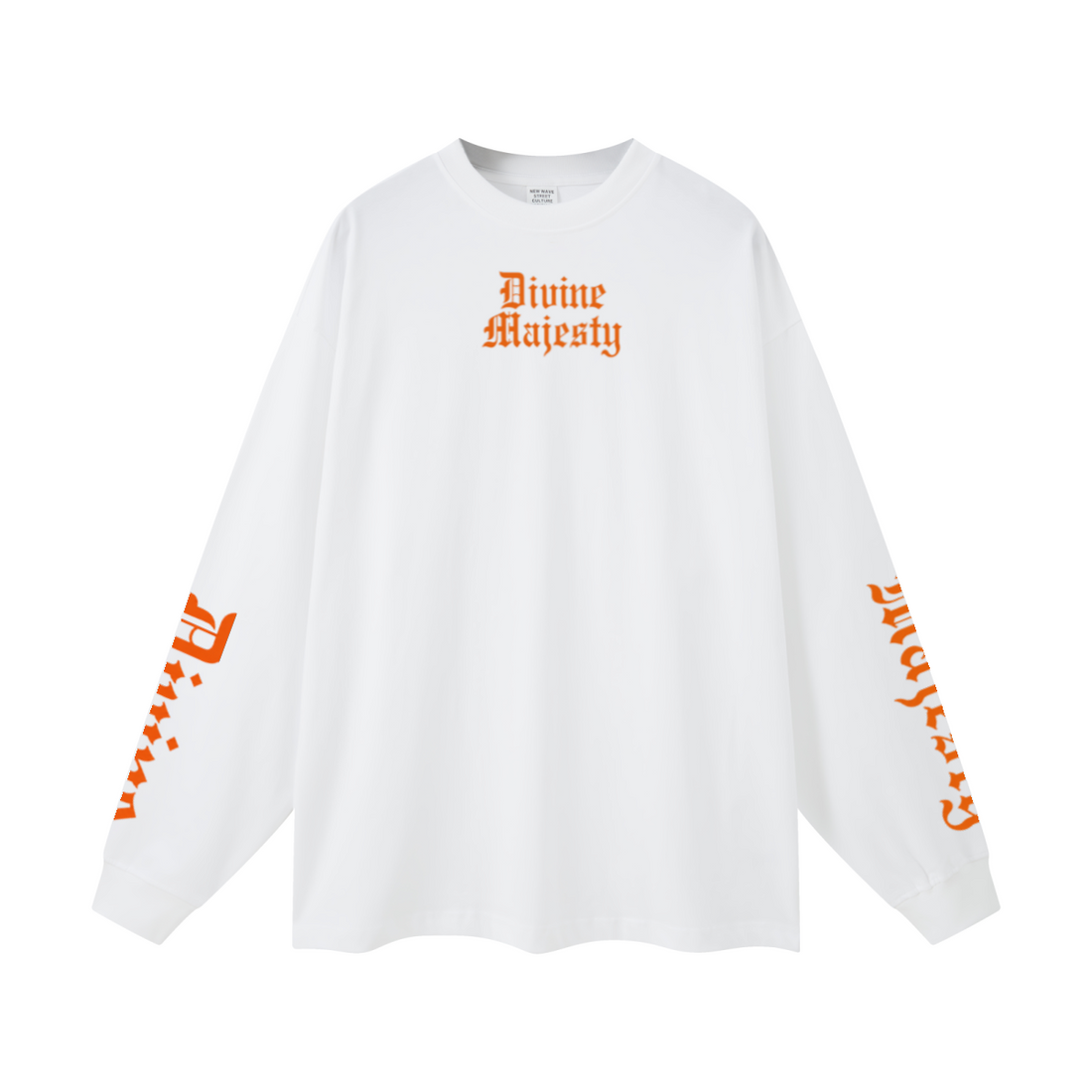 305GSM Unisex Premium Heavyweight Double-Yarn Plain Fabric Earth-Tone Basic Layering Long sleeve White
