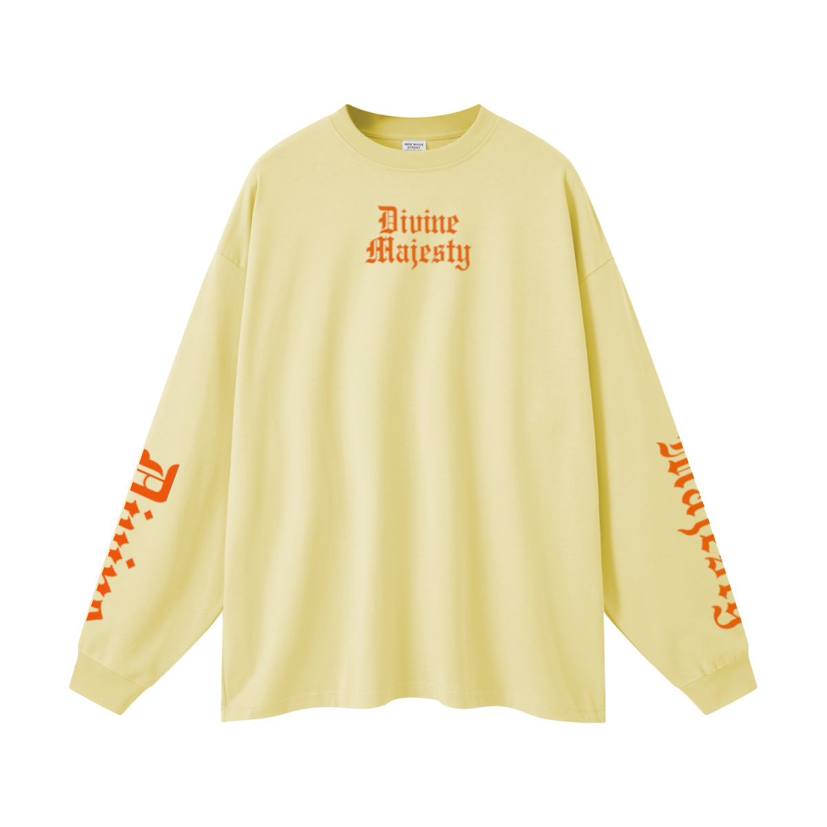305GSM Unisex Premium Heavyweight Double-Yarn Plain Fabric Earth-Tone Basic Layering Long sleeve Yellow