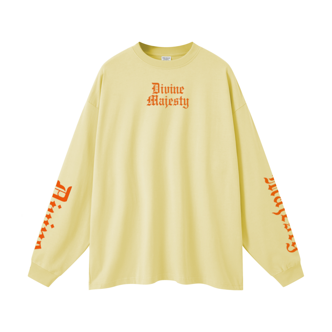 305GSM Unisex Premium Heavyweight Double-Yarn Plain Fabric Earth-Tone Basic Layering Long sleeve Yellow