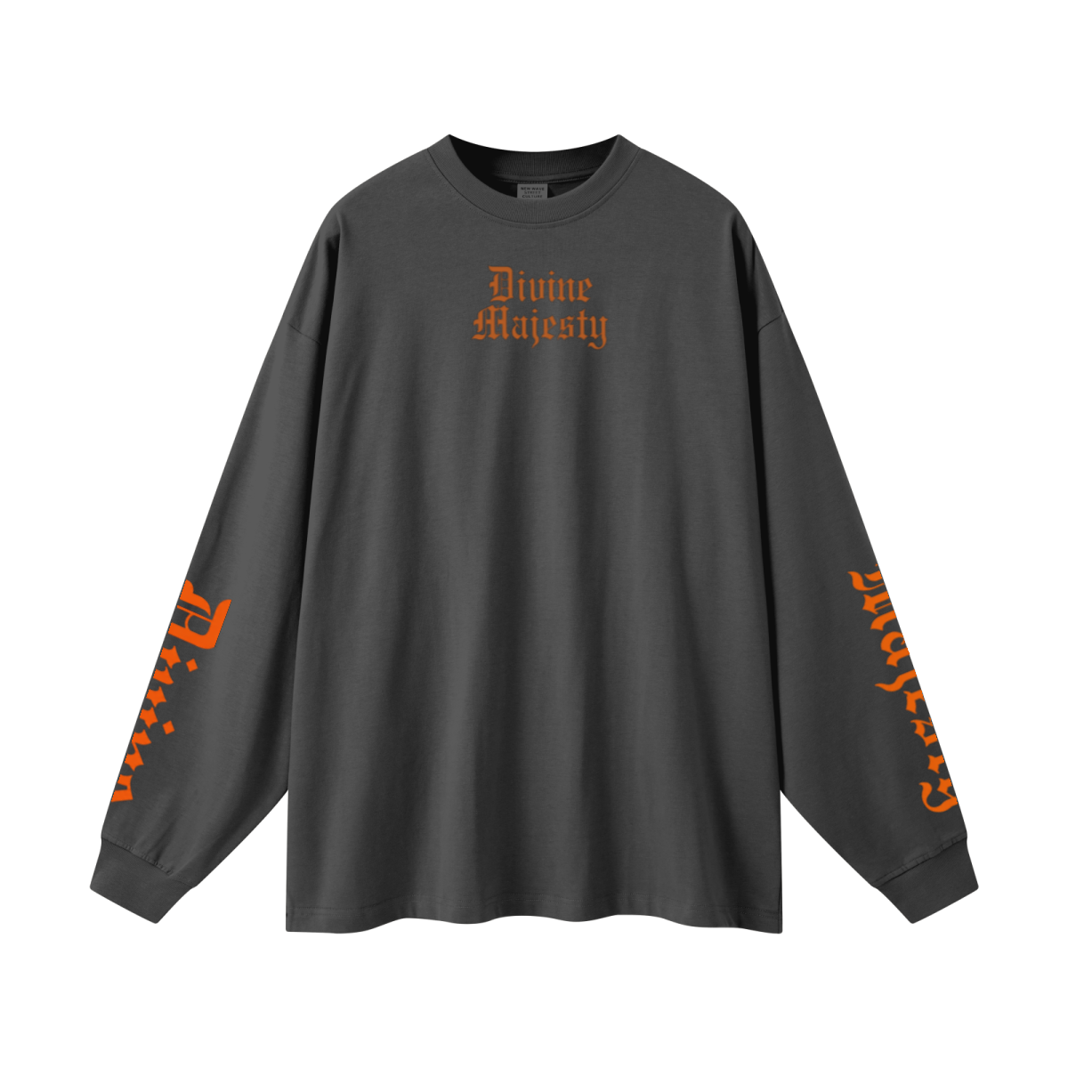 305GSM Unisex Premium Heavyweight Double-Yarn Plain Fabric Earth-Tone Basic Layering Long sleeve Carbon Grey