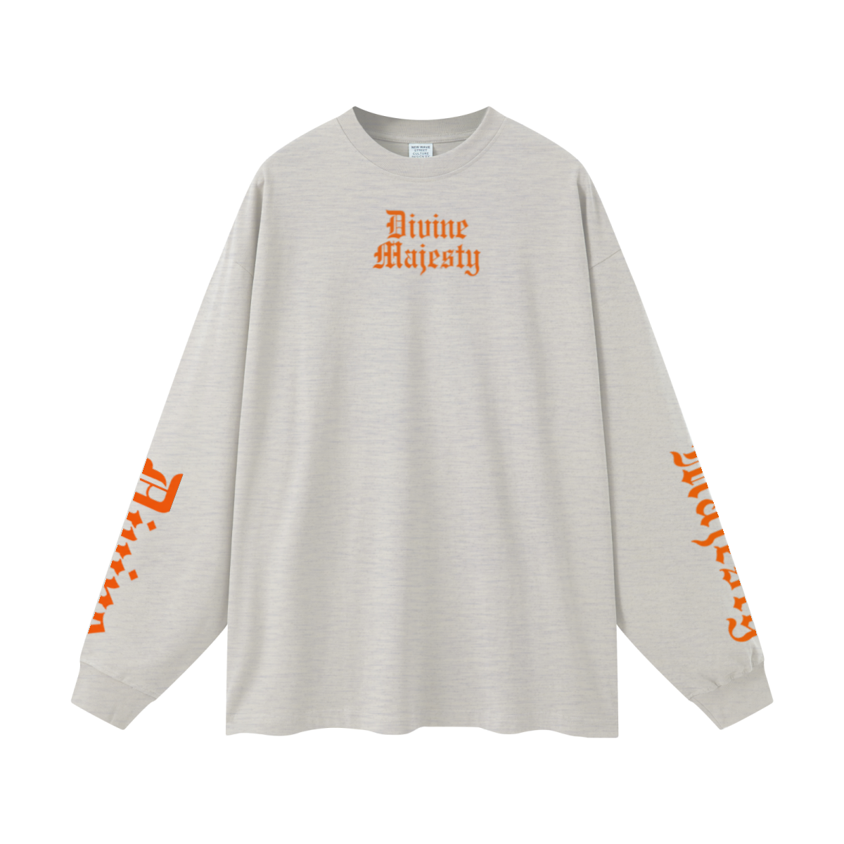 305GSM Unisex Premium Heavyweight Double-Yarn Plain Fabric Earth-Tone Basic Layering Long sleeve Oatmeal Grey