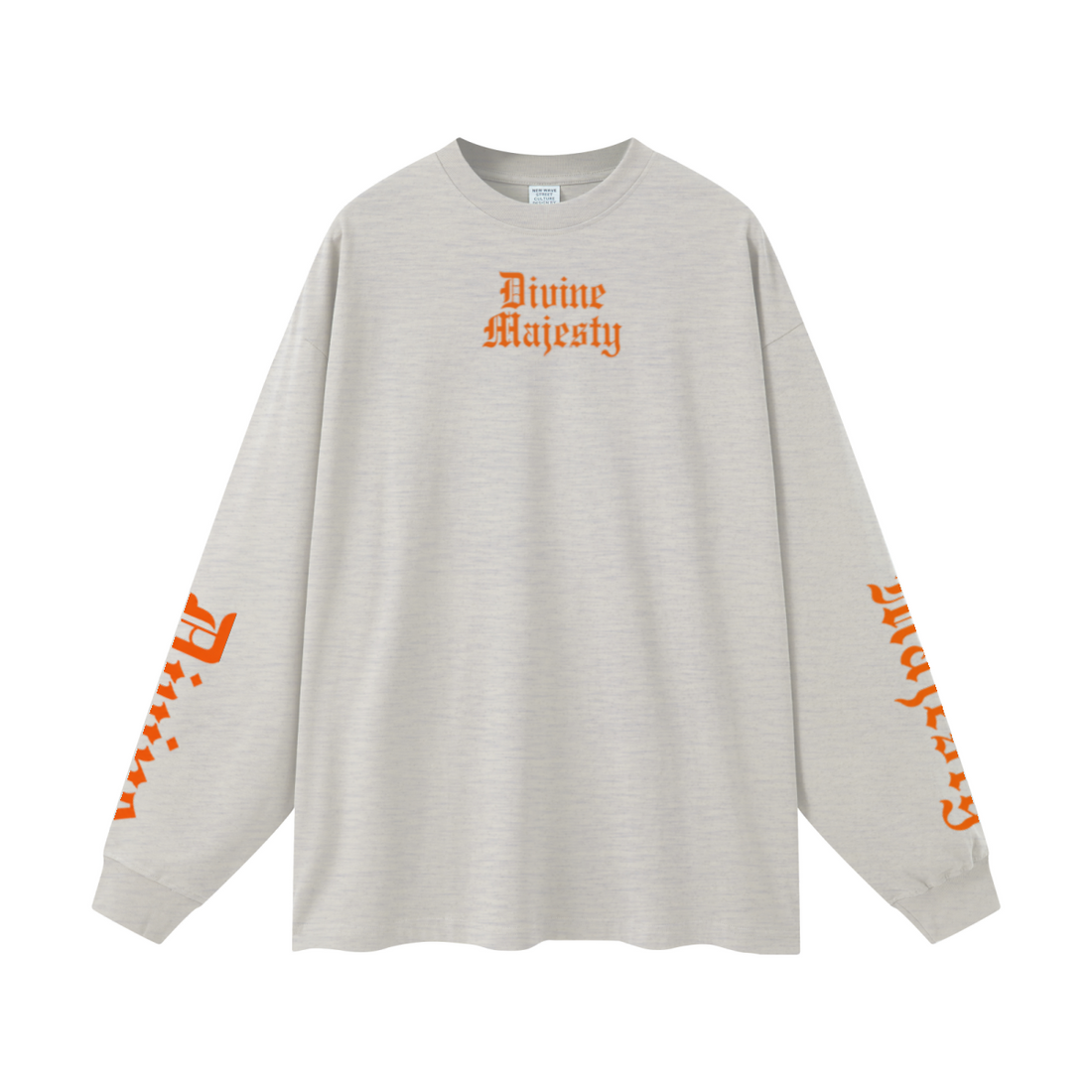 305GSM Unisex Premium Heavyweight Double-Yarn Plain Fabric Earth-Tone Basic Layering Long sleeve Oatmeal Grey