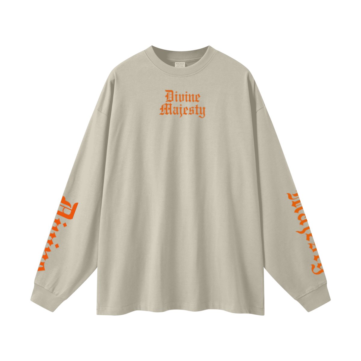 305GSM Unisex Premium Heavyweight Double-Yarn Plain Fabric Earth-Tone Basic Layering Long sleeve Sand