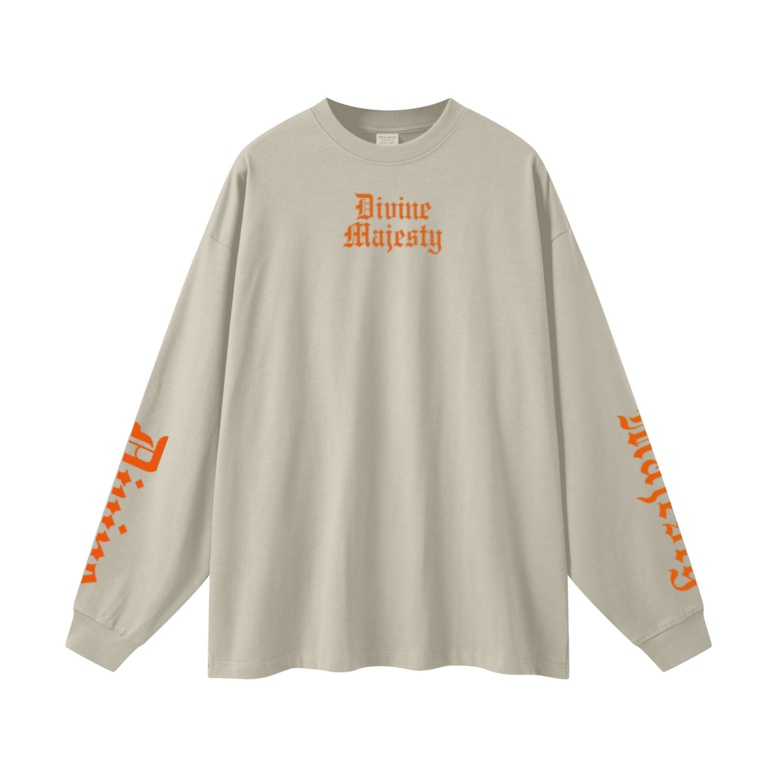 305GSM Unisex Premium Heavyweight Double-Yarn Plain Fabric Earth-Tone Basic Layering Long sleeve Sand