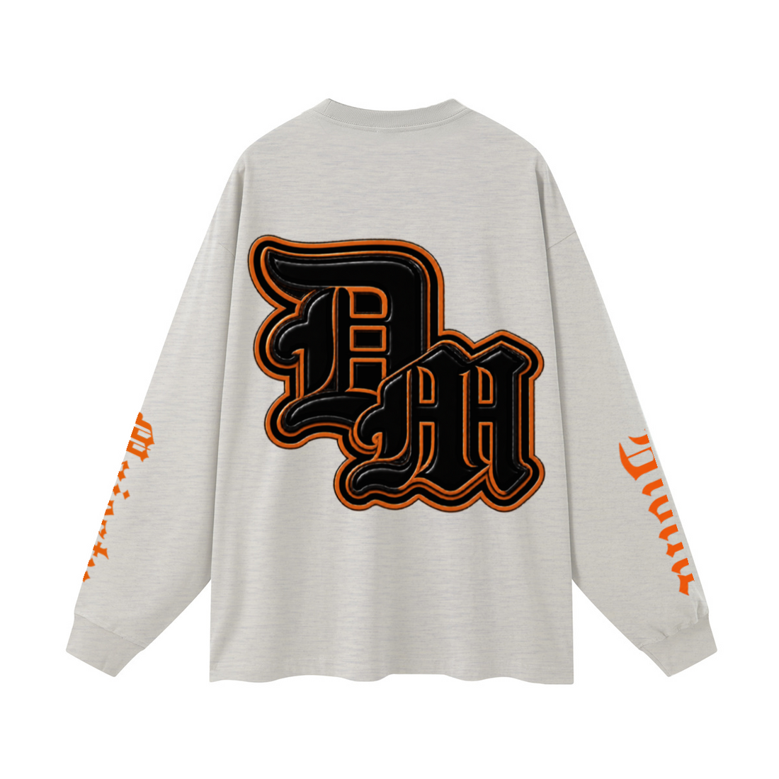305GSM Unisex Premium Heavyweight Double-Yarn Plain Fabric Earth-Tone Basic Layering Long sleeve Oatmeal Grey