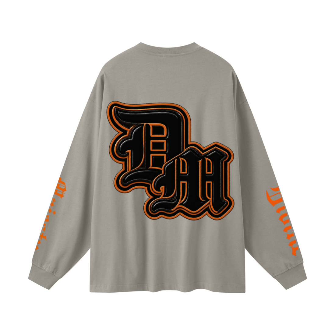 305GSM Unisex Premium Heavyweight Double-Yarn Plain Fabric Earth-Tone Basic Layering Long sleeve Grey Camel