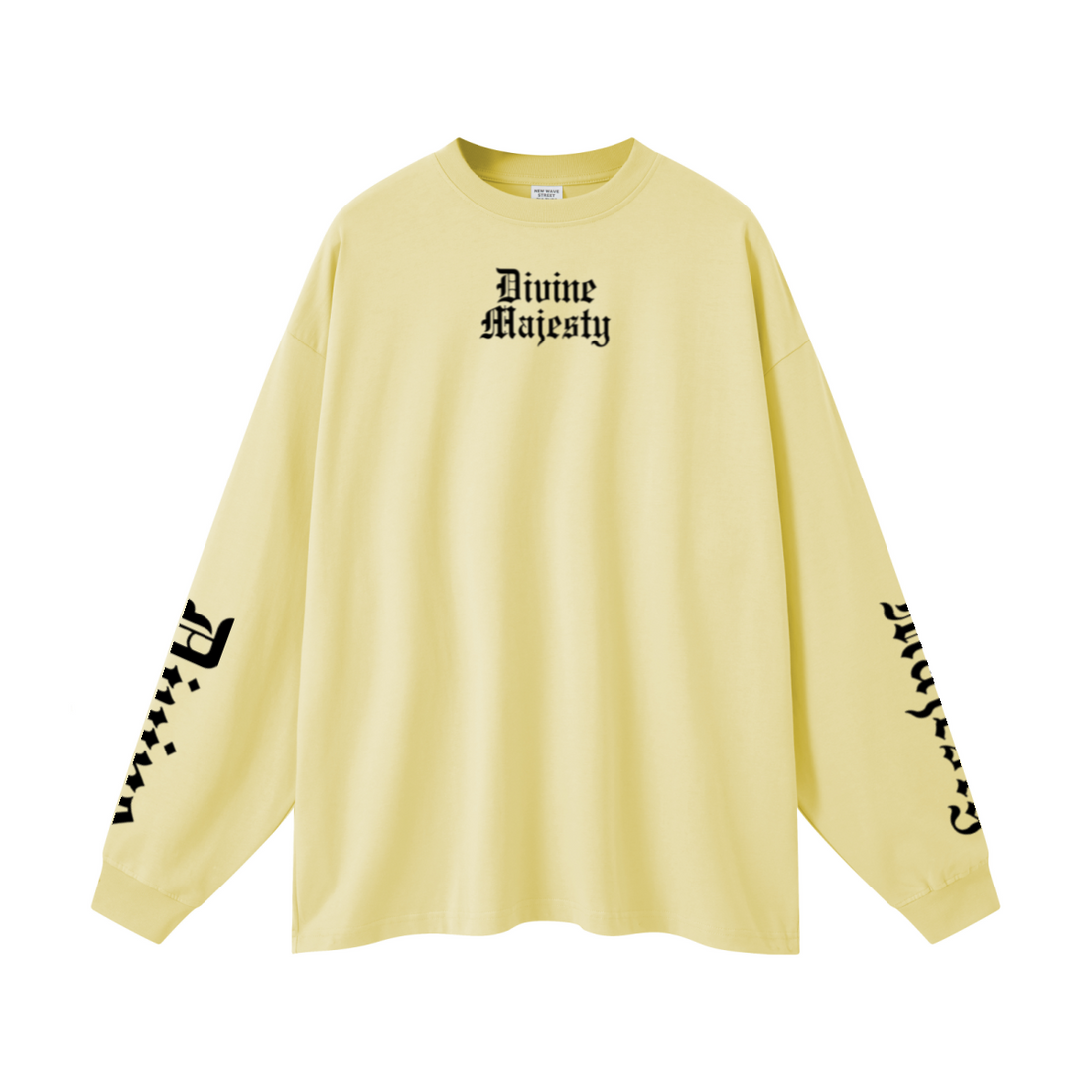 305GSM Unisex Premium Heavyweight Double-Yarn Plain Fabric Earth-Tone Basic Layering Long sleeve Yellow