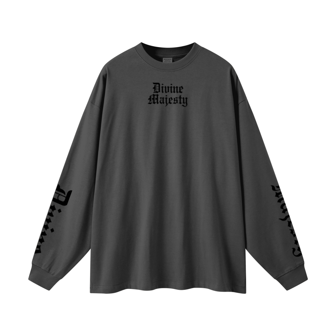 305GSM Unisex Premium Heavyweight Double-Yarn Plain Fabric Earth-Tone Basic Layering Long sleeve Carbon Grey