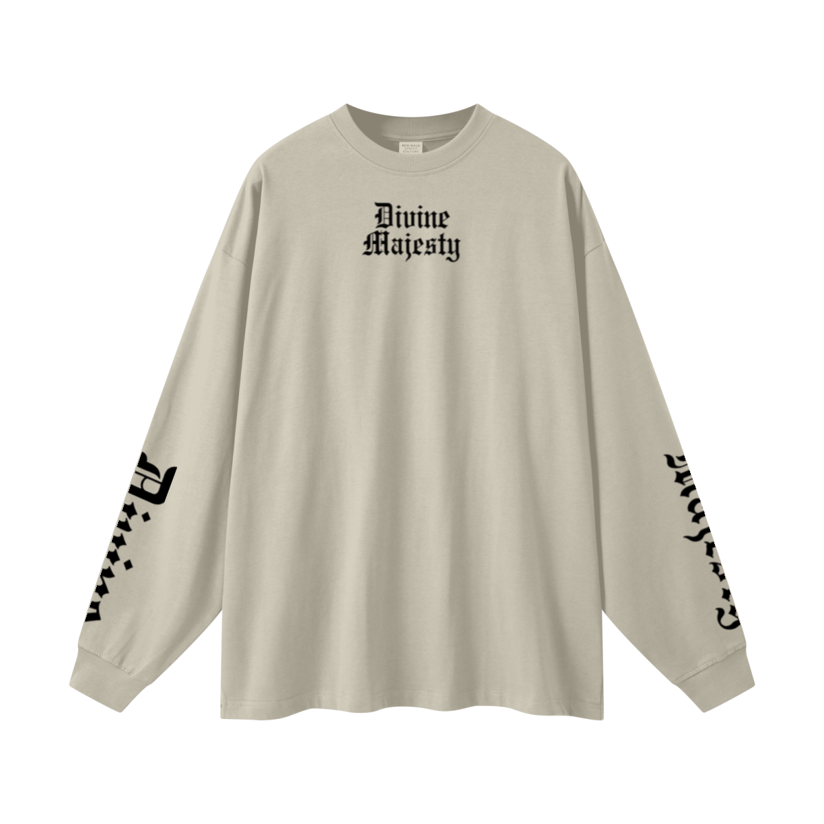 305GSM Unisex Premium Heavyweight Double-Yarn Plain Fabric Earth-Tone Basic Layering Long sleeve Sand