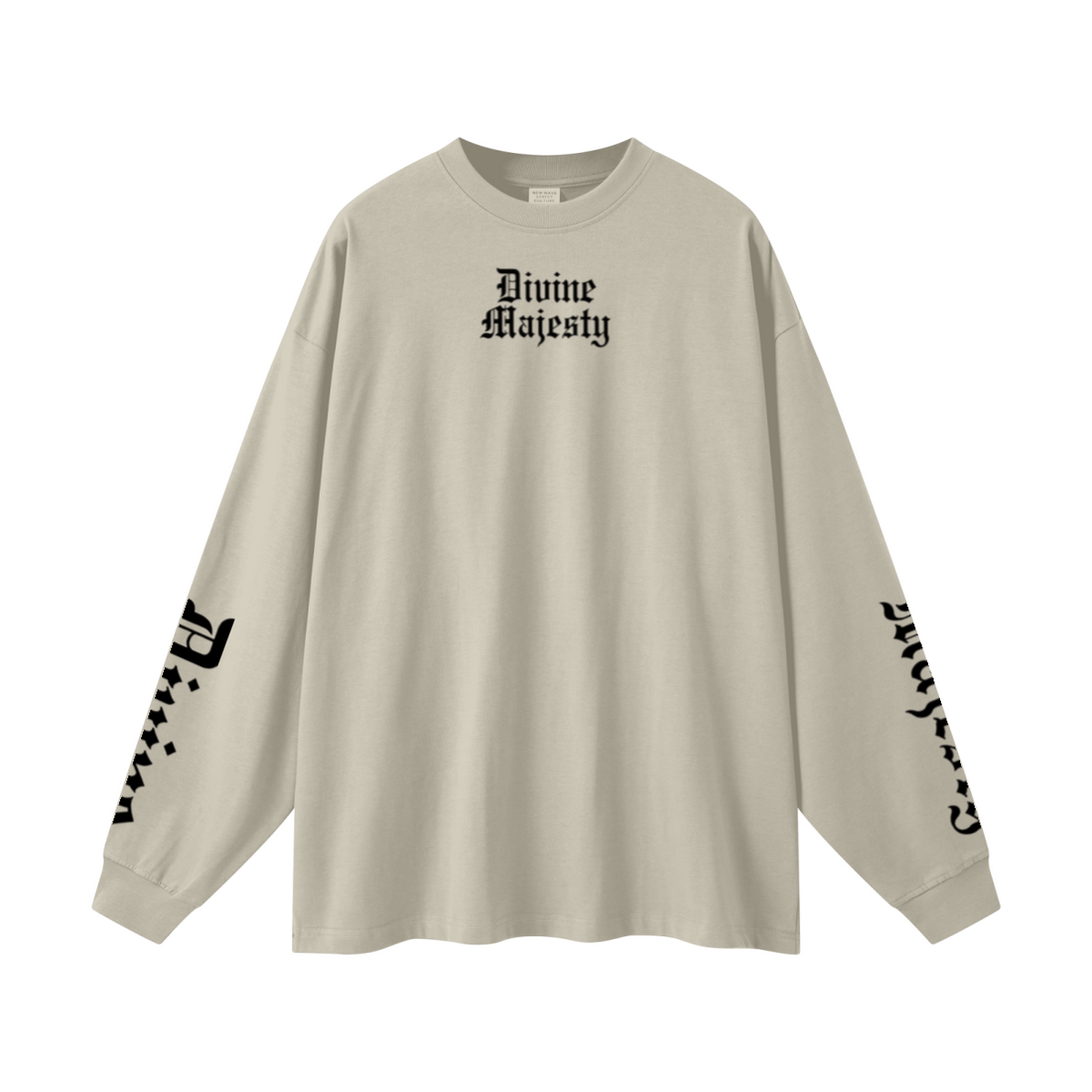 305GSM Unisex Premium Heavyweight Double-Yarn Plain Fabric Earth-Tone Basic Layering Long sleeve Sand