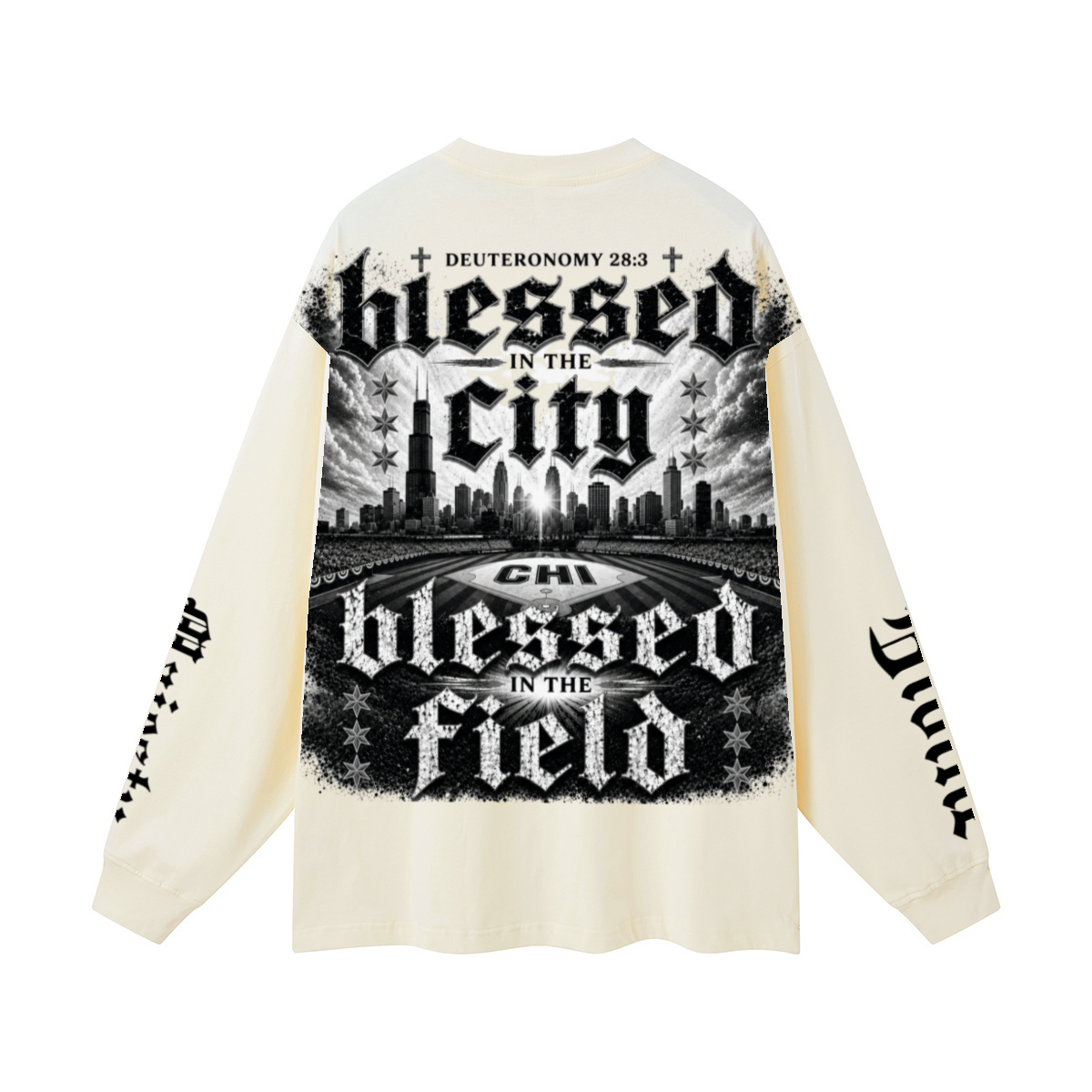 305GSM Unisex Premium Heavyweight Double-Yarn Plain Fabric Earth-Tone Basic Layering Long sleeve Milk Tea White