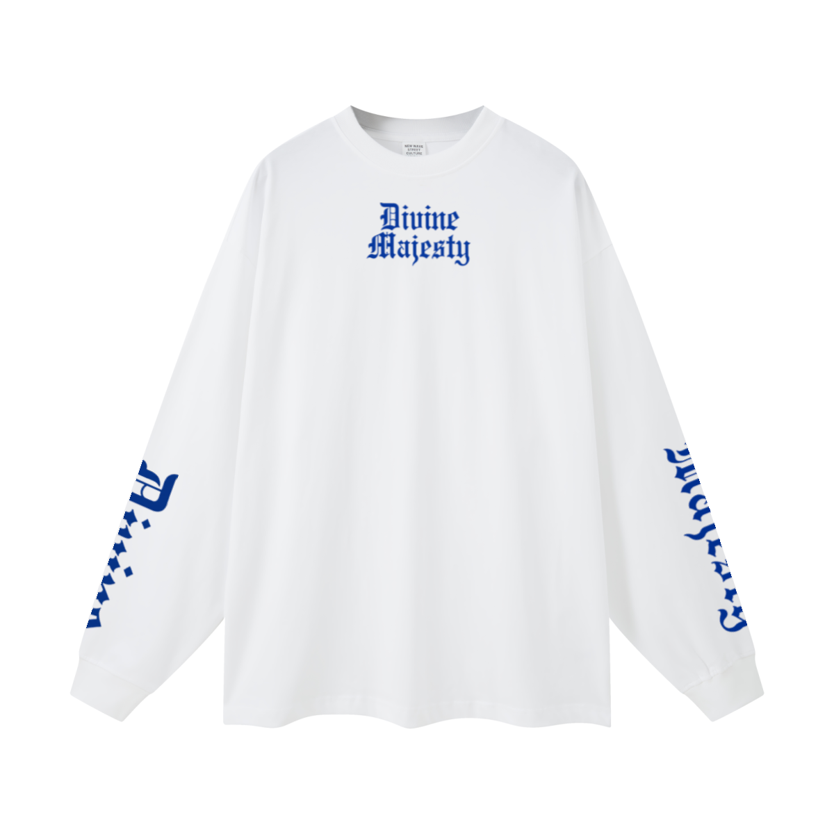 305GSM Unisex Premium Heavyweight Double-Yarn Plain Fabric Earth-Tone Basic Layering Long sleeve White