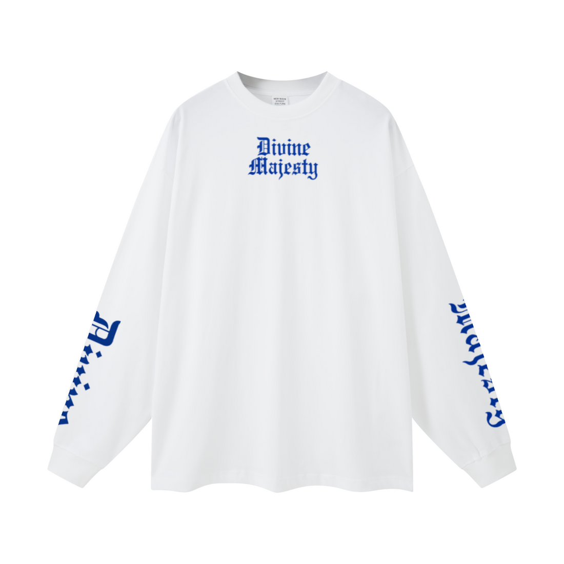 305GSM Unisex Premium Heavyweight Double-Yarn Plain Fabric Earth-Tone Basic Layering Long sleeve White