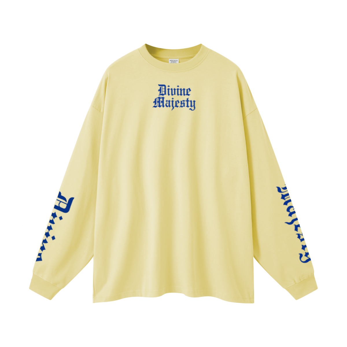305GSM Unisex Premium Heavyweight Double-Yarn Plain Fabric Earth-Tone Basic Layering Long sleeve Yellow