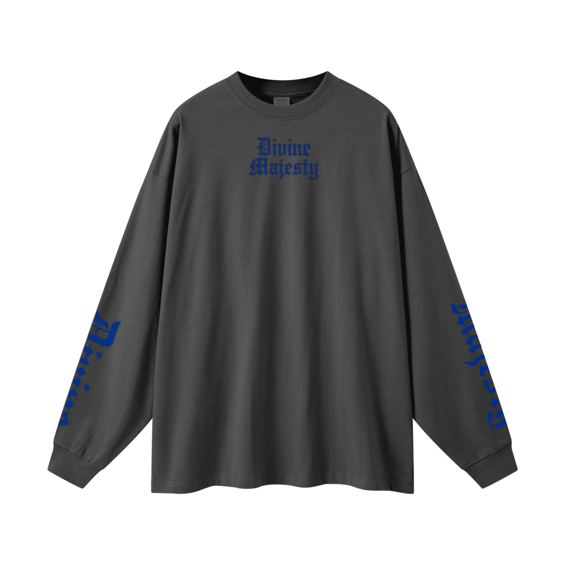 305GSM Unisex Premium Heavyweight Double-Yarn Plain Fabric Earth-Tone Basic Layering Long sleeve Carbon Grey