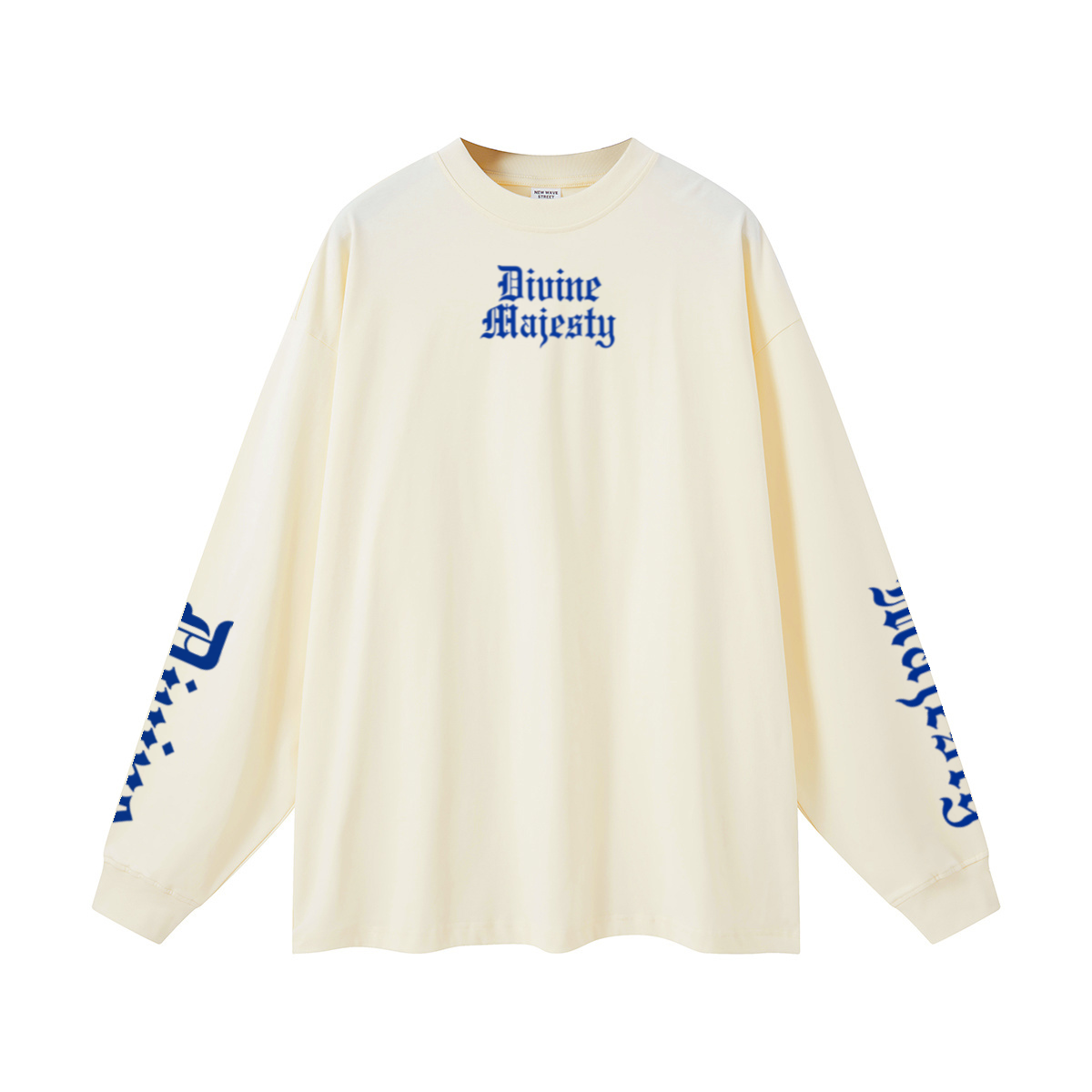 305GSM Unisex Premium Heavyweight Double-Yarn Plain Fabric Earth-Tone Basic Layering Long sleeve Milk Tea White