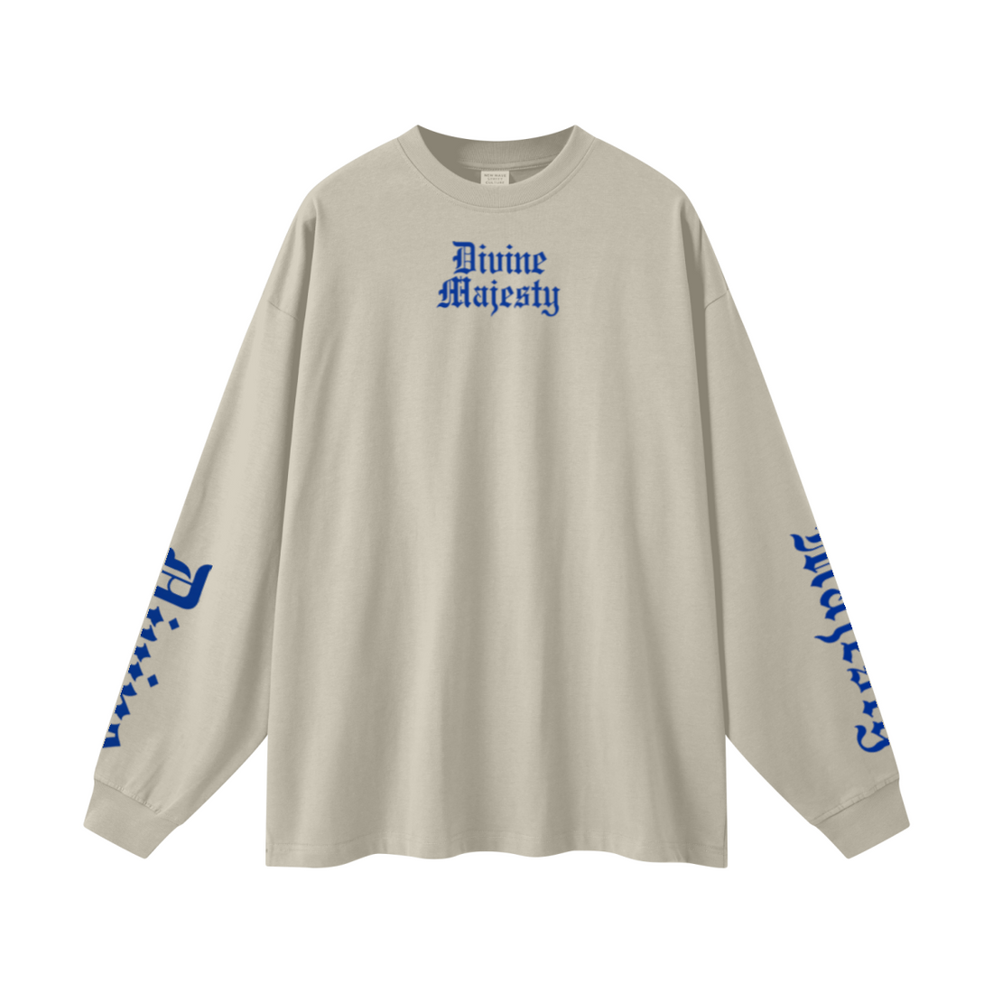 305GSM Unisex Premium Heavyweight Double-Yarn Plain Fabric Earth-Tone Basic Layering Long sleeve Sand