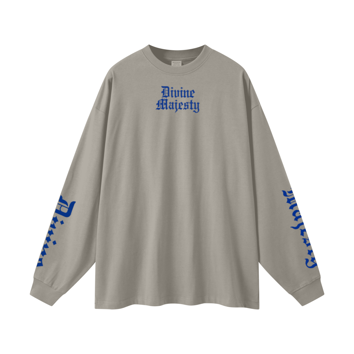 305GSM Unisex Premium Heavyweight Double-Yarn Plain Fabric Earth-Tone Basic Layering Long sleeve Grey Camel