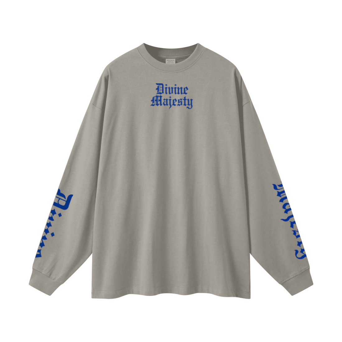 305GSM Unisex Premium Heavyweight Double-Yarn Plain Fabric Earth-Tone Basic Layering Long sleeve Grey Camel