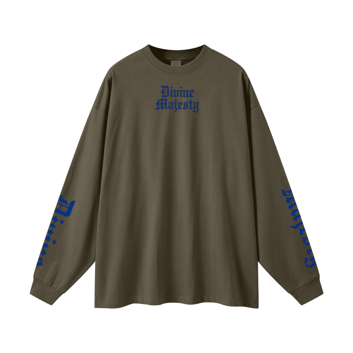 305GSM Unisex Premium Heavyweight Double-Yarn Plain Fabric Earth-Tone Basic Layering Long sleeve Brown