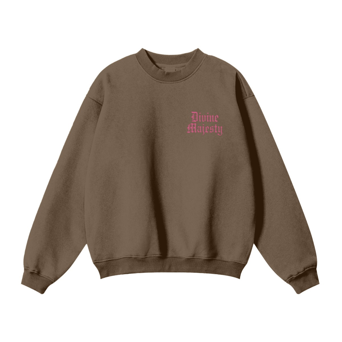 345GSM Women’s Solid-Color Crew Neck  Relaxed Fit Sweatshirt Buff Brown