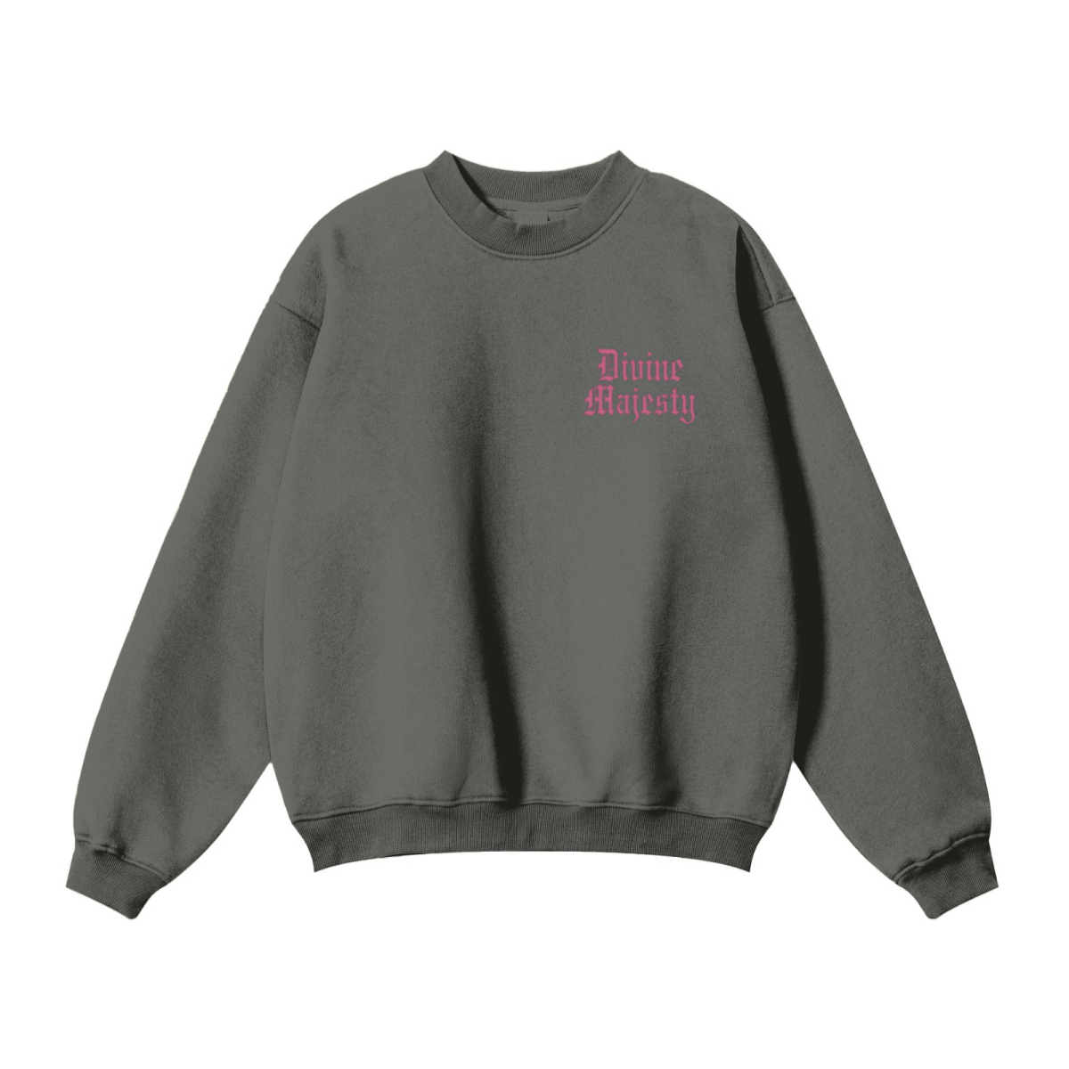 345GSM Women’s Solid-Color Crew Neck  Relaxed Fit Sweatshirt Gray