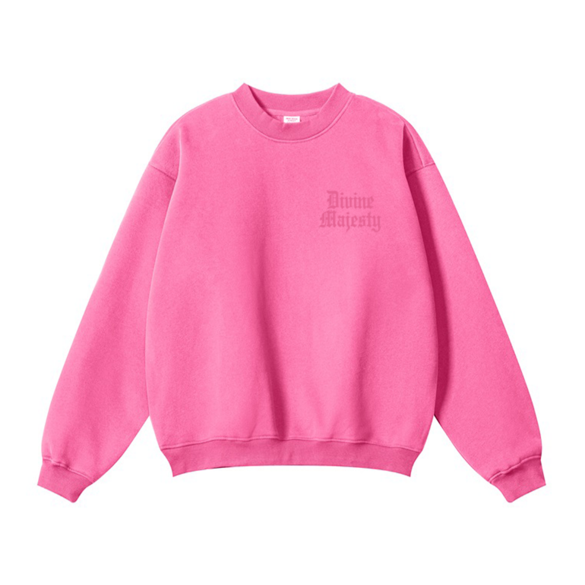 345GSM Women’s Solid-Color Crew Neck  Relaxed Fit Sweatshirt Dusty Pink