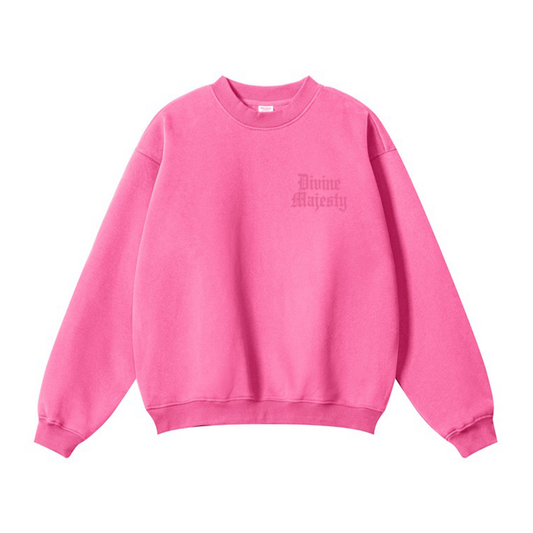 345GSM Women’s Solid-Color Crew Neck  Relaxed Fit Sweatshirt Dusty Pink